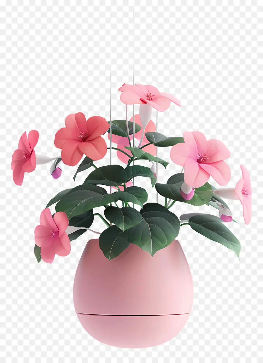 Plante à Fleurs Suspendue，Pot De Fleur PNG