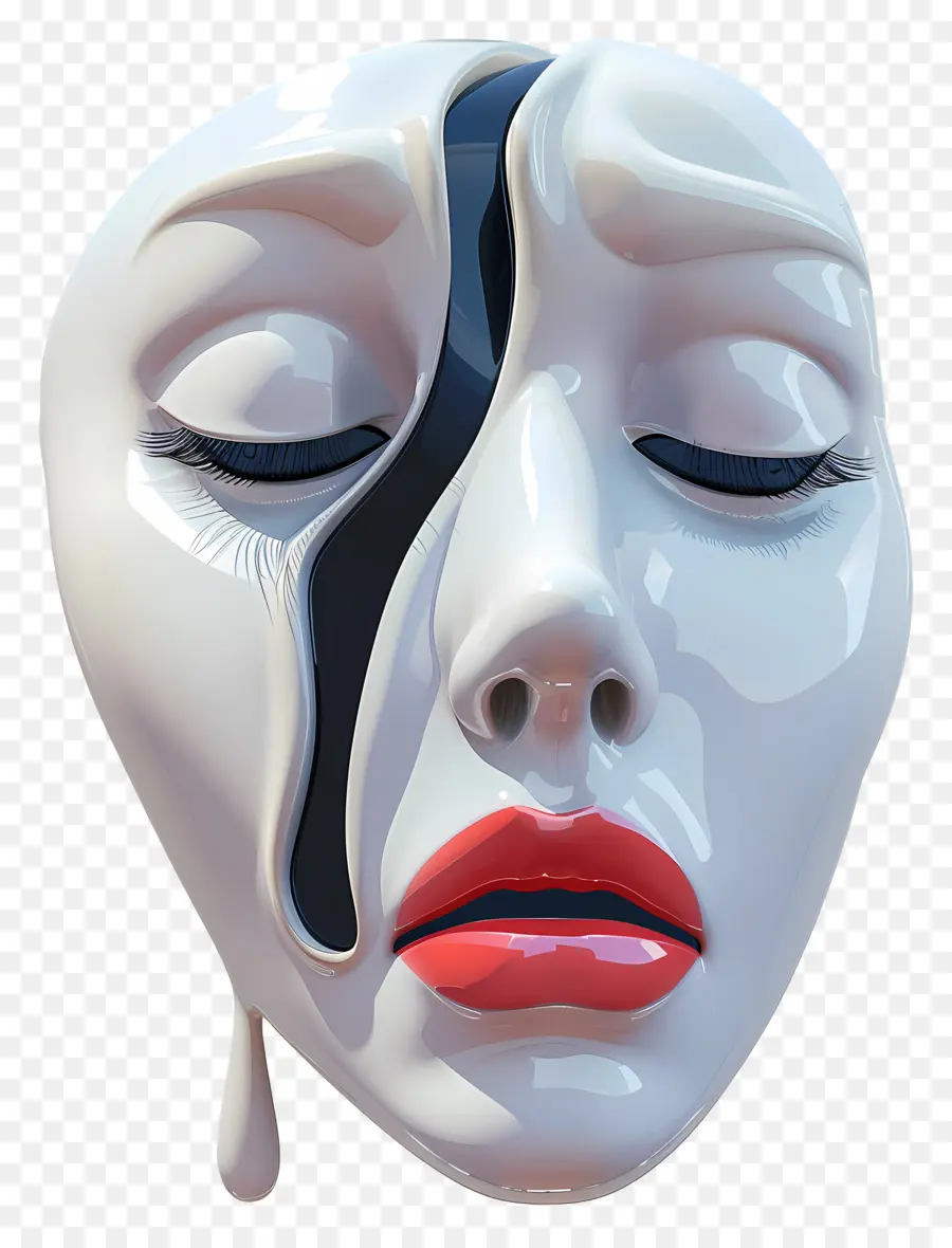 Femme Qui Pleure，Masque Facial PNG