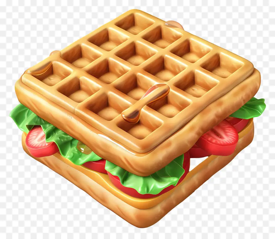 Sandwich Aux Gaufres，Gaufre PNG