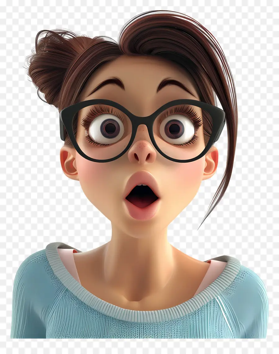 Femme Surprise，Expression PNG