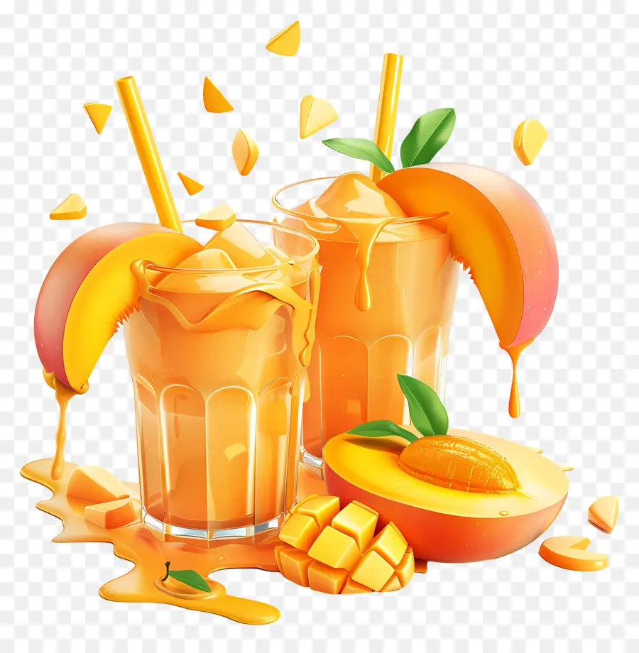 Smoothies à La Mangue，Jus De Mangue PNG