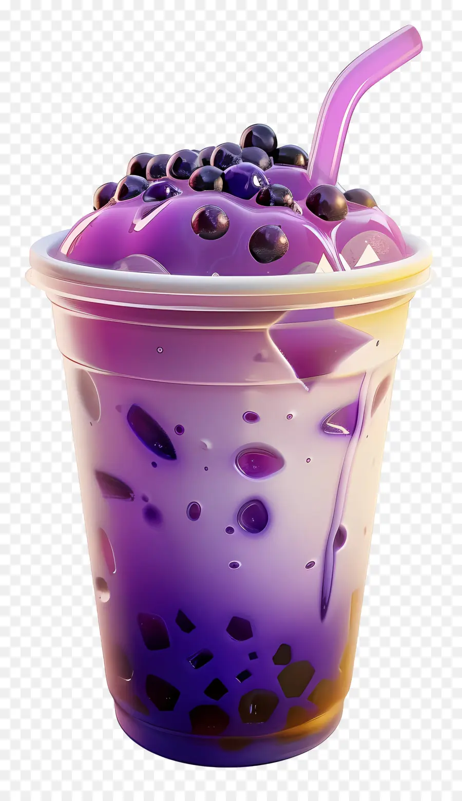 Thé Aux Bulles De Taro，Thé Aux Bulles Violet PNG