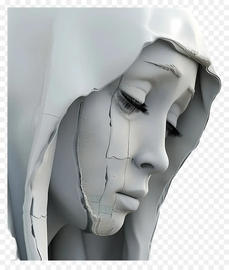 Femme Qui Pleure，Triste Statue PNG