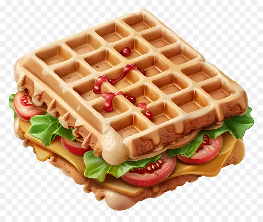 Sandwich Aux Gaufres，Gaufre PNG