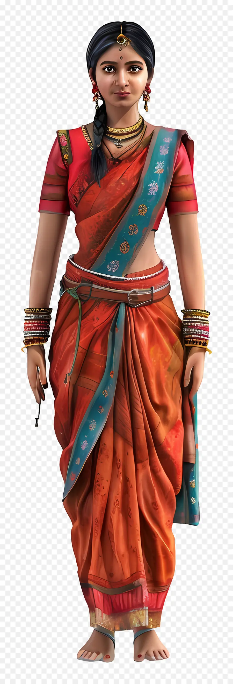 Femme Indienne Gujarati，Femme En Costume Traditionnel PNG