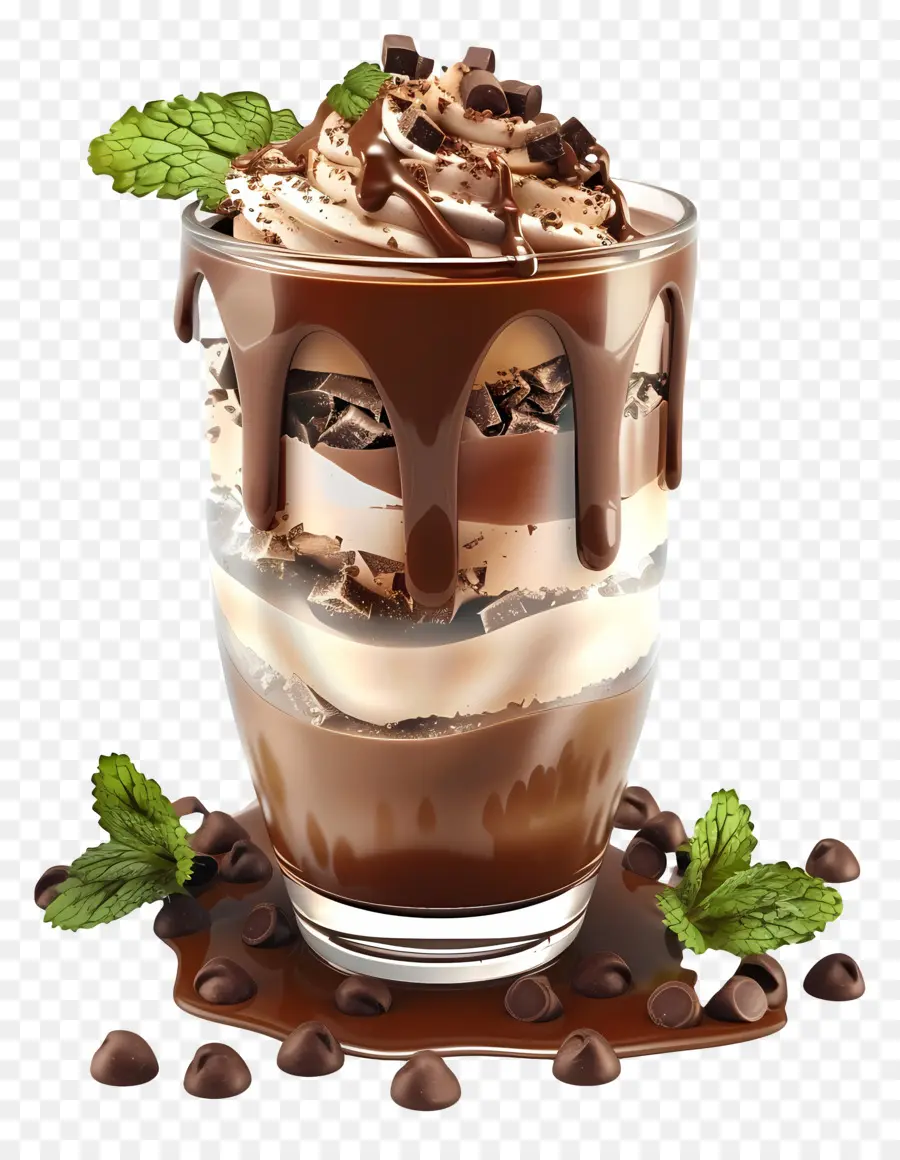 Parfait Au Chocolat，Milk Shake Au Chocolat PNG