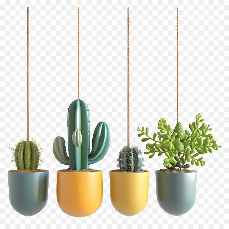 Cactus Suspendus，Jardinières Suspendues PNG