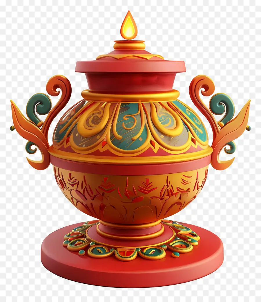 Puja Kalash，Pot Décoratif PNG