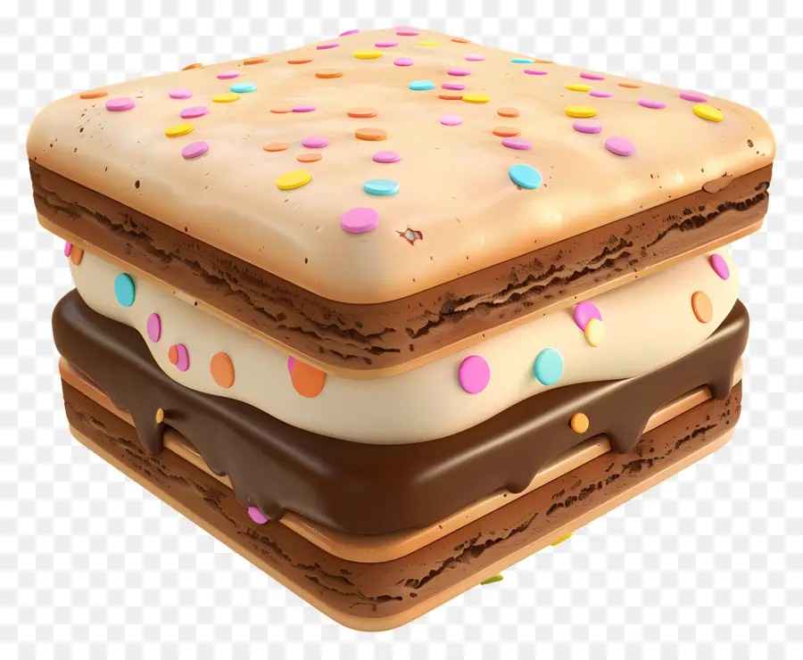 Sandwich à La Crème Glacée，Chocolat PNG