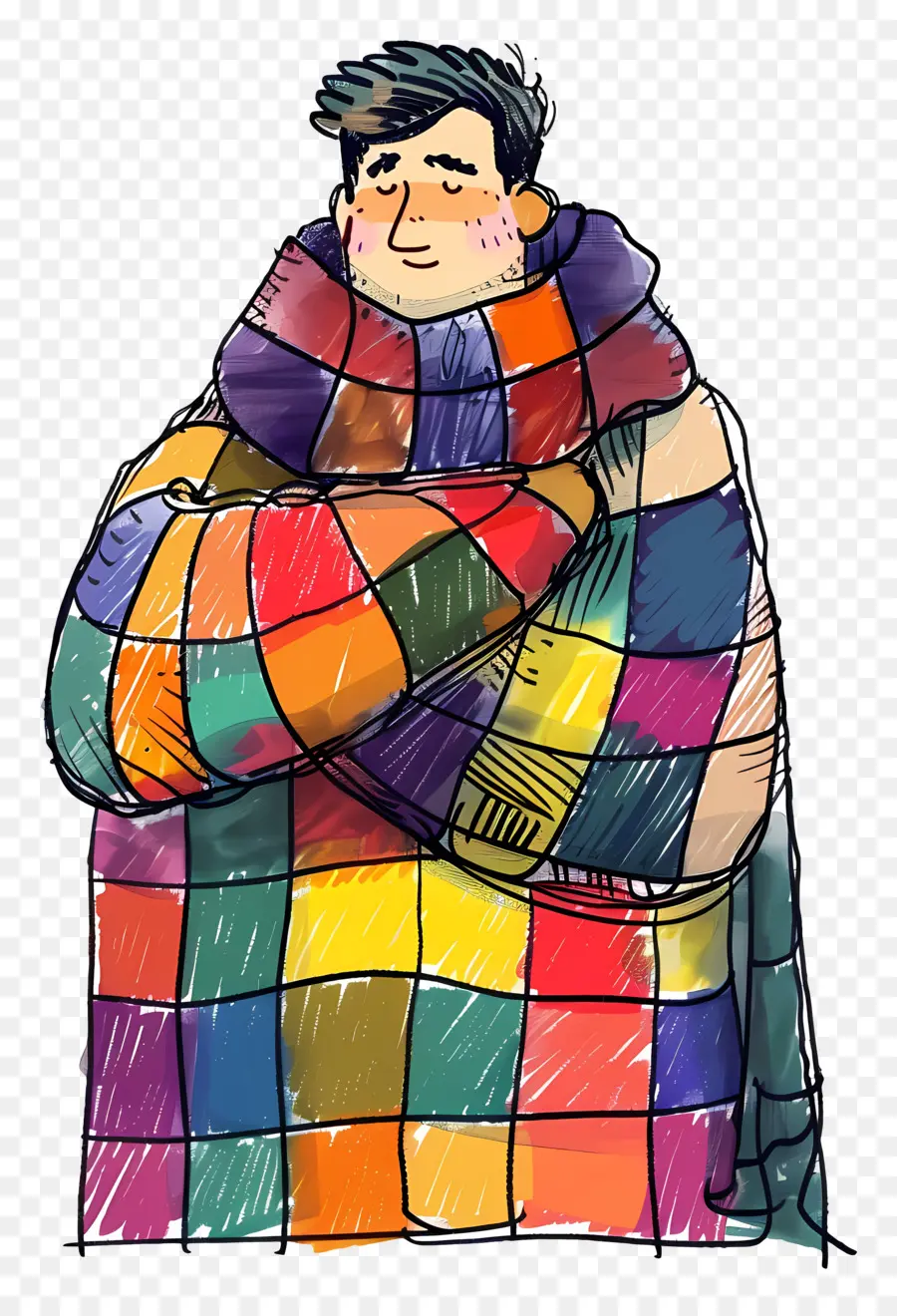 Homme Hiver，Homme En Patchwork PNG