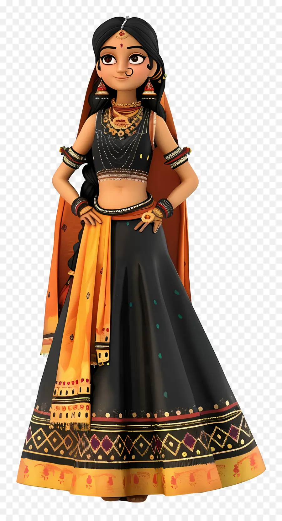 Femme Indienne Gujarati，Femme En Costume Traditionnel PNG