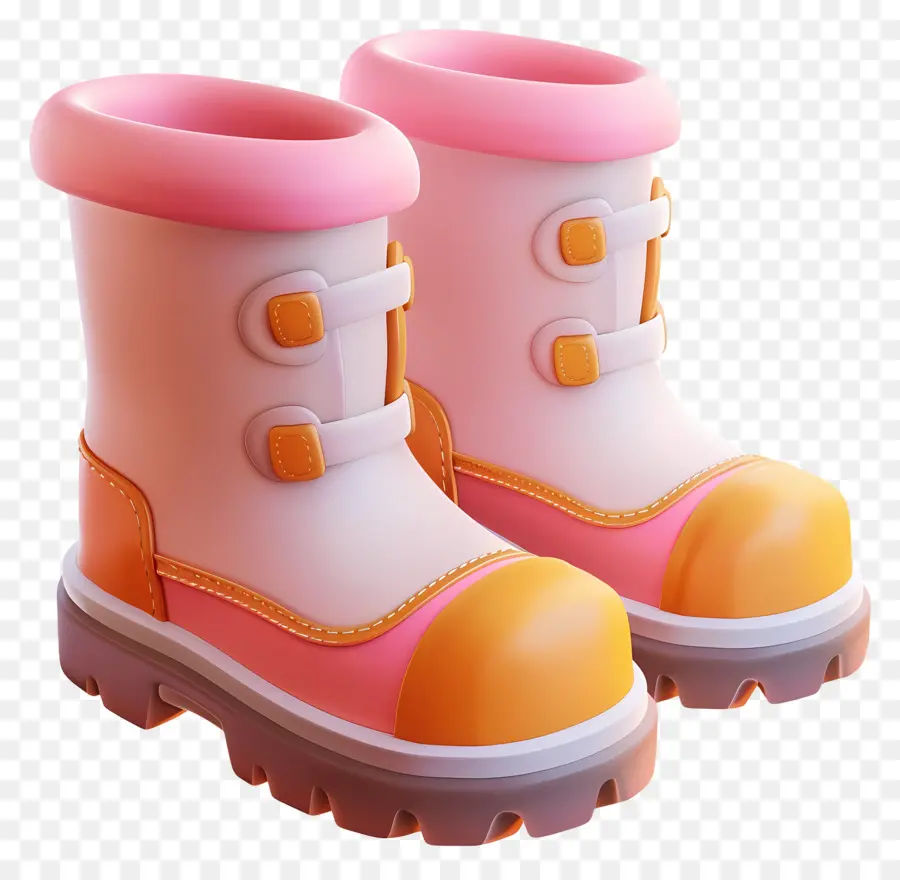 Bottes，Bottes Roses Et Oranges PNG