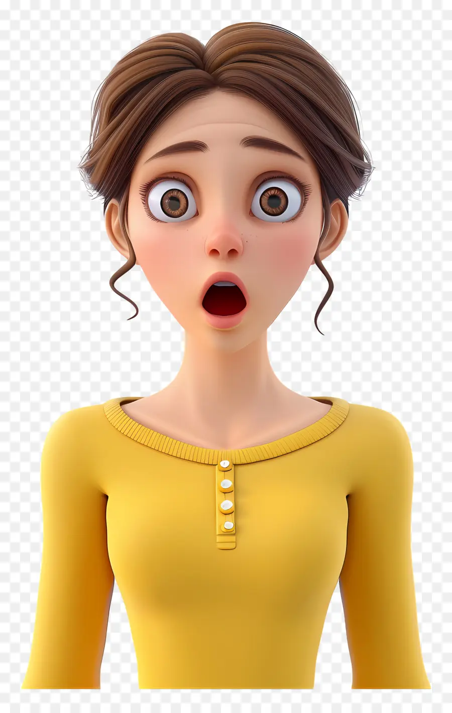 Femme Surprise，Expression PNG