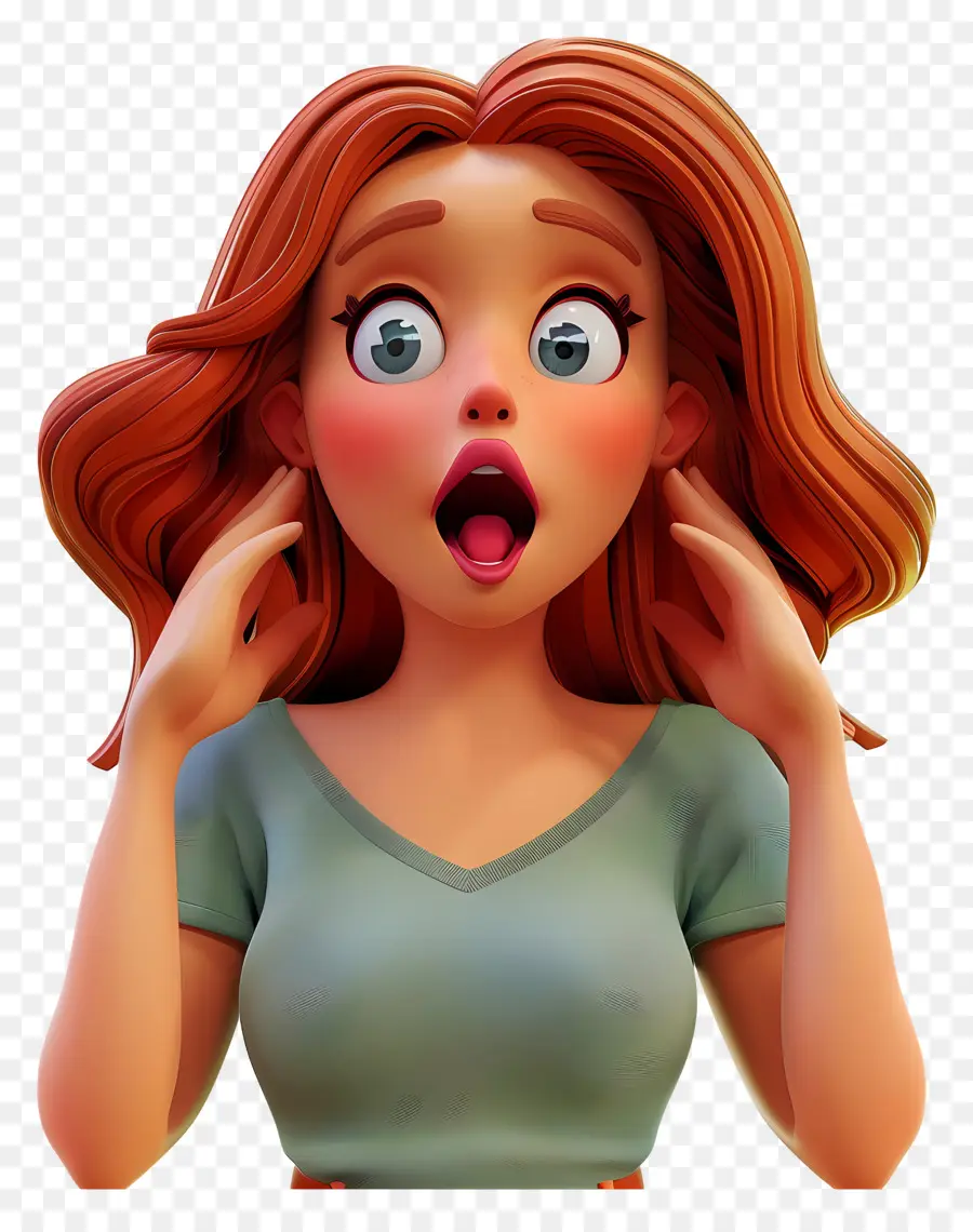 Femme Surprise，Expression PNG