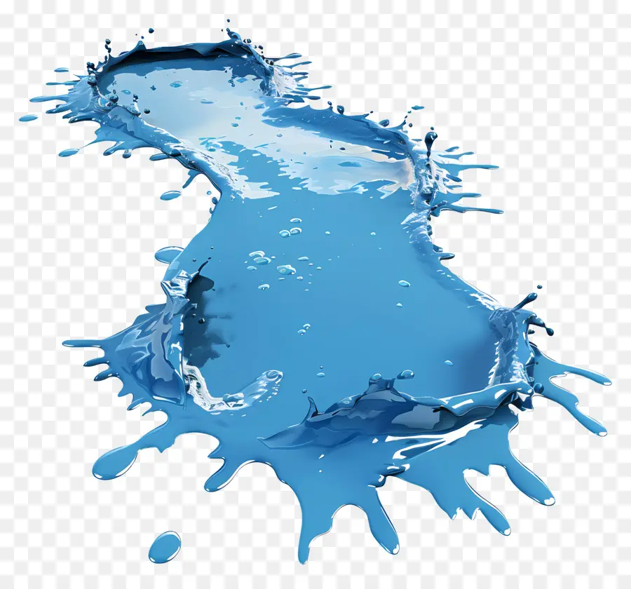 Flaque D'eau，éclaboussure Bleue PNG