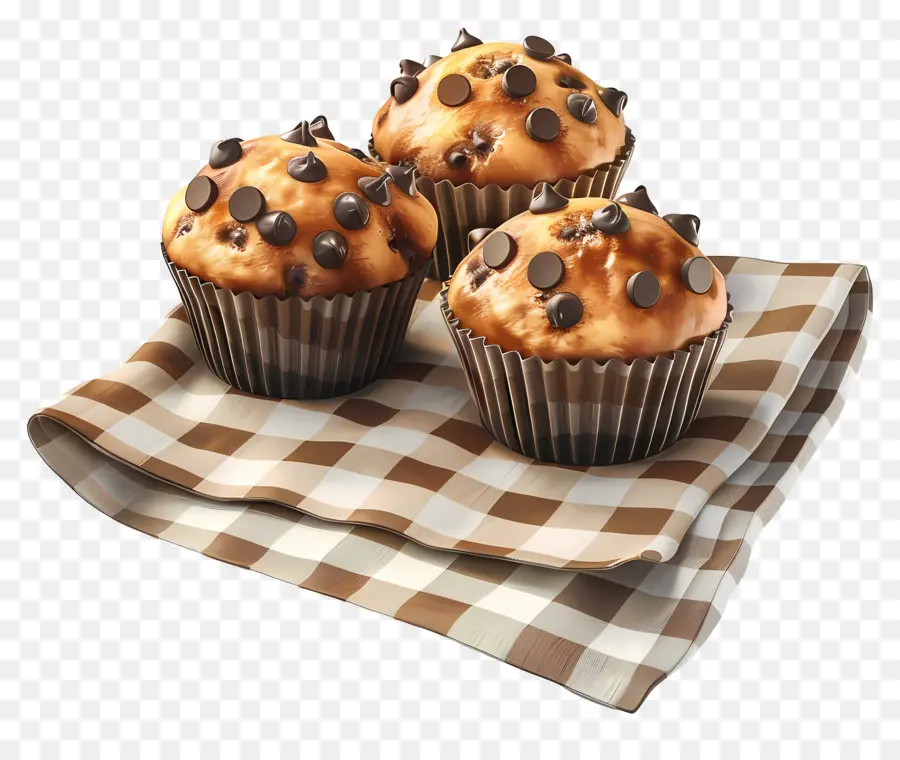 Muffins Aux Pépites De Chocolat，Cuit PNG