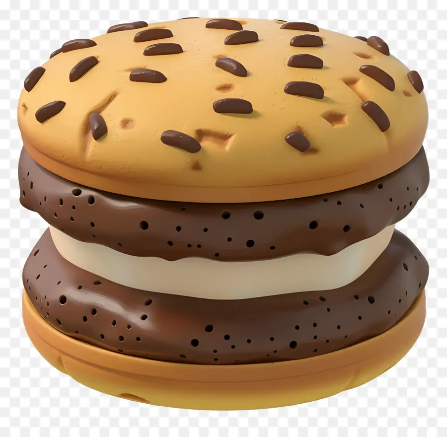 Sandwich à La Crème Glacée，Biscuit Au Chocolat PNG