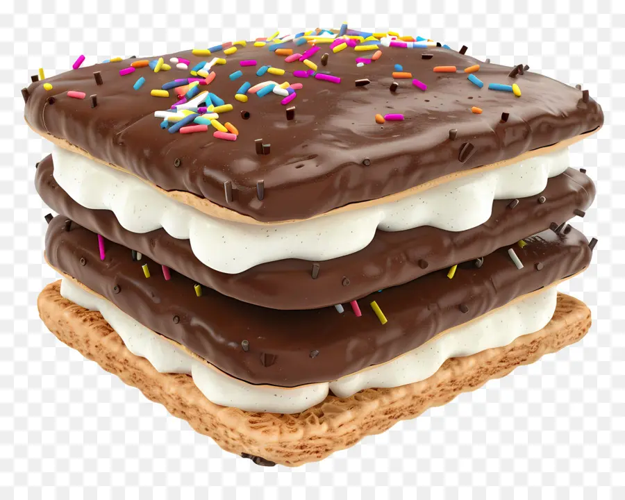 Sandwich à La Crème Glacée，Dessert Au Chocolat PNG