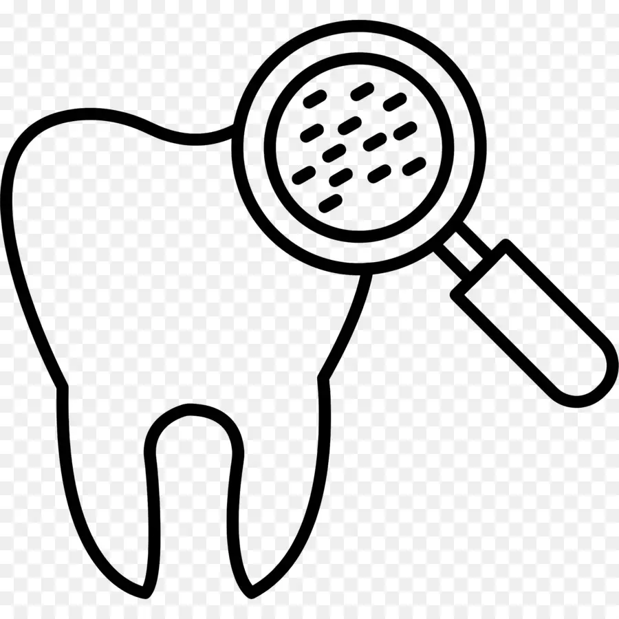 Vérification Des Dents，Dent Avec Loupe PNG