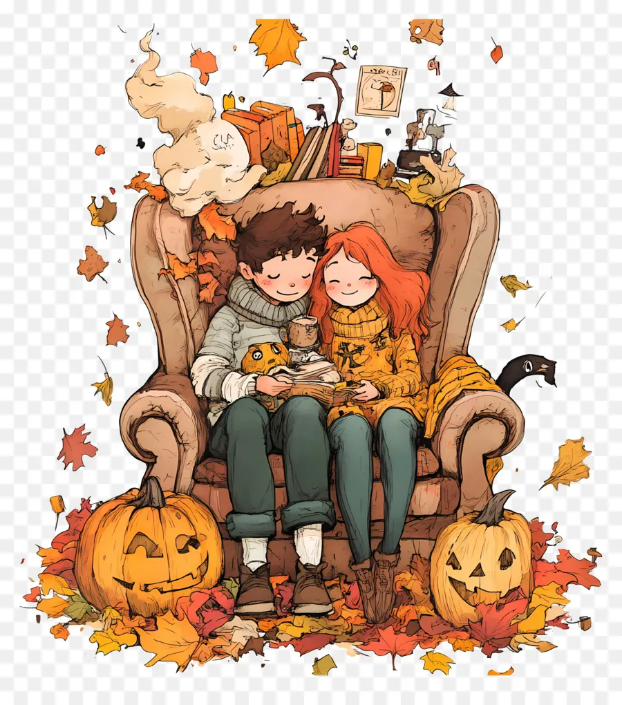 Automne Douillet，Couple En Automne PNG