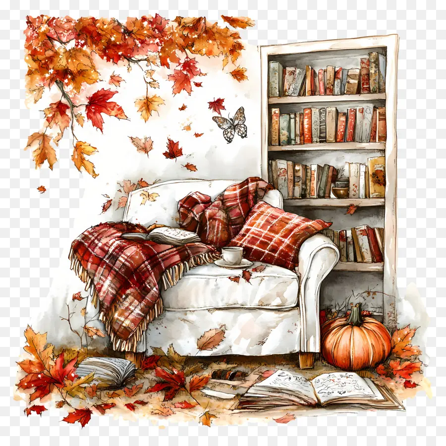 Automne Douillet，Coin Lecture Cosy PNG