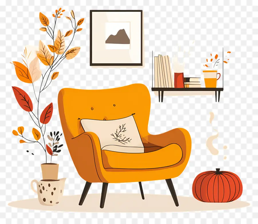 Automne Douillet，Chaise Confortable PNG