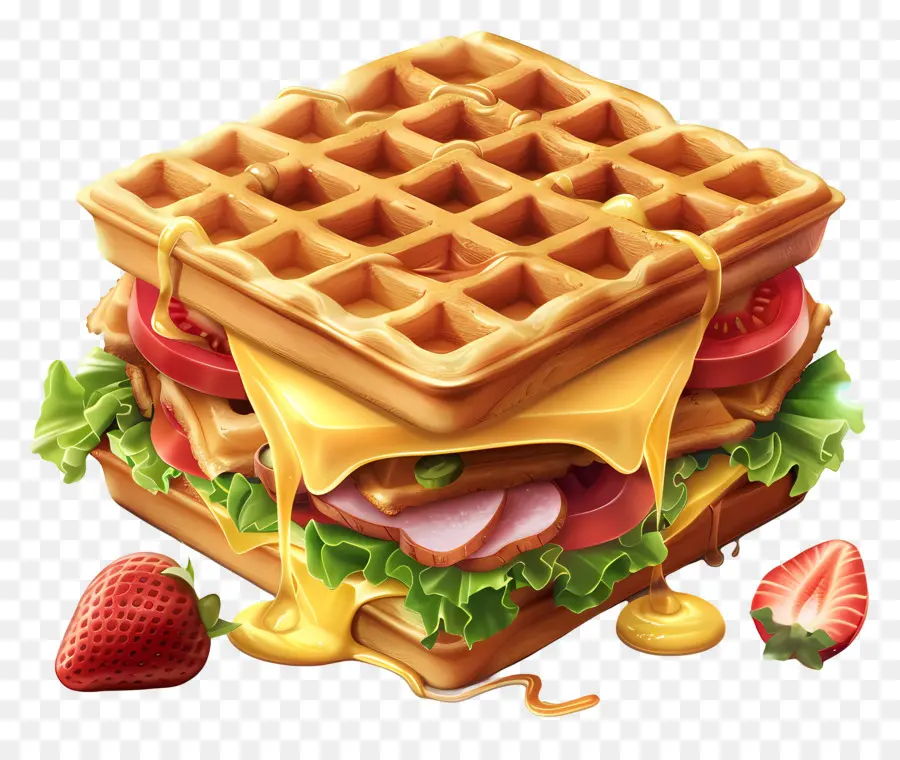 Sandwich Aux Gaufres，Gaufre PNG