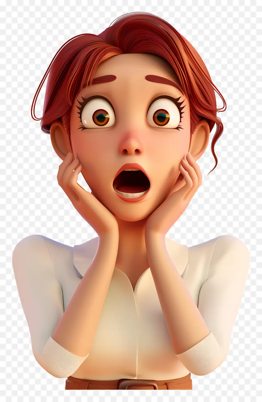 Femme Surprise，Expression PNG