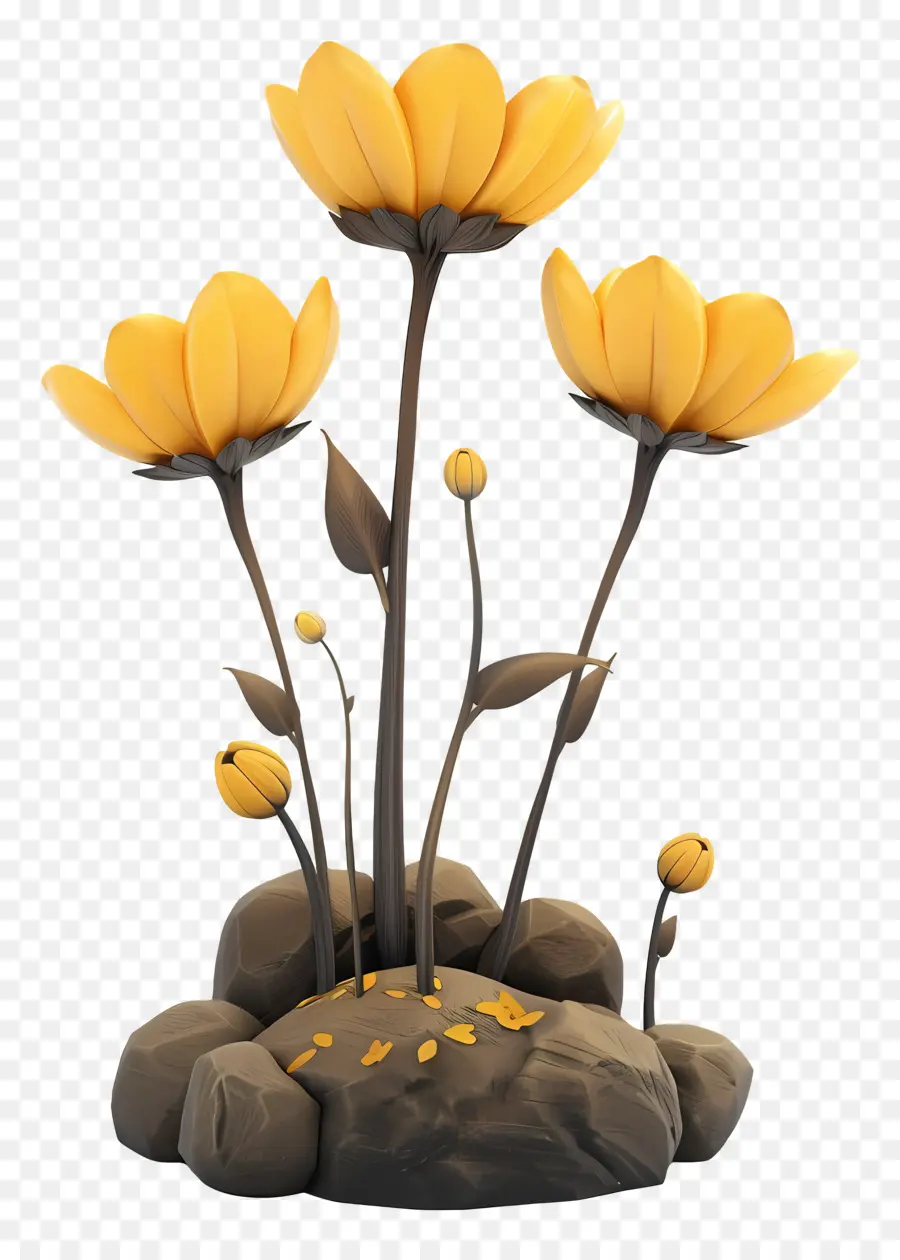 Fleurs Jaunes，Fleurs PNG