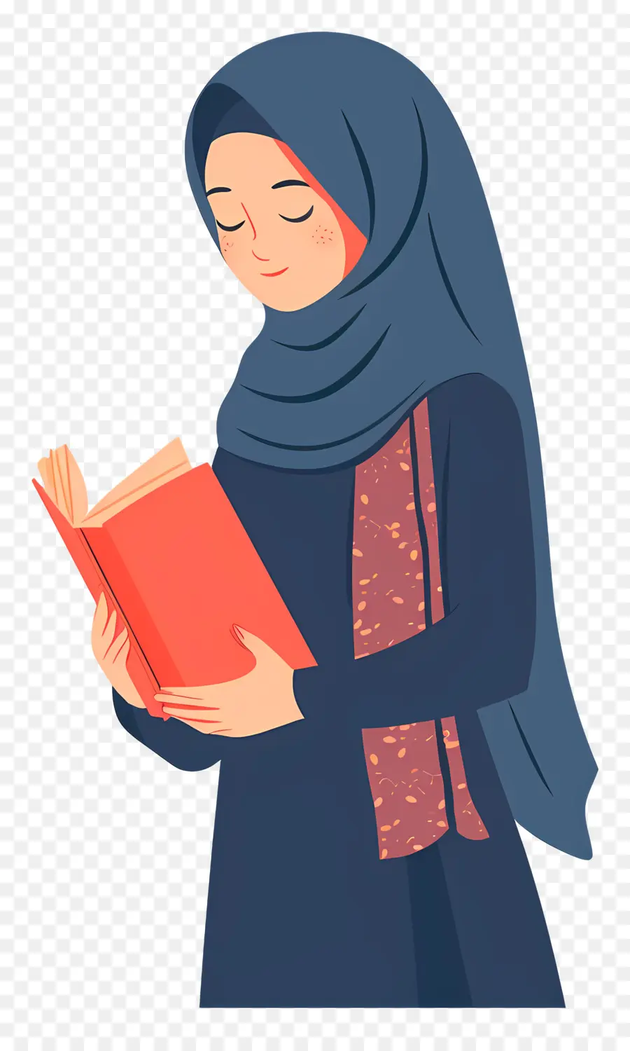 Fille Hijab Tenant Un Livre，Femme Lisant Un Livre PNG