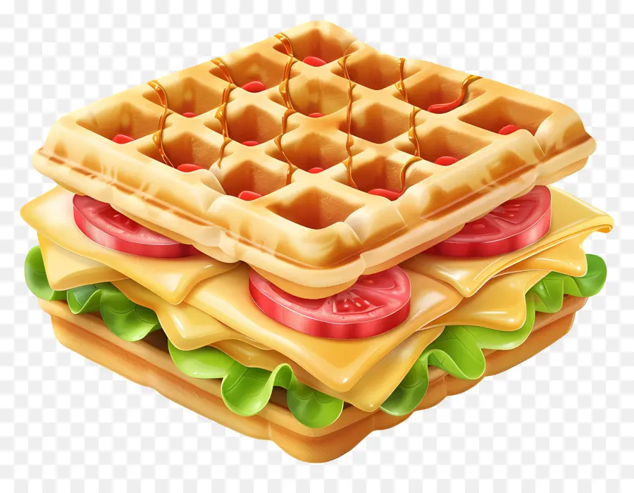 Sandwich Aux Gaufres，Gaufre PNG