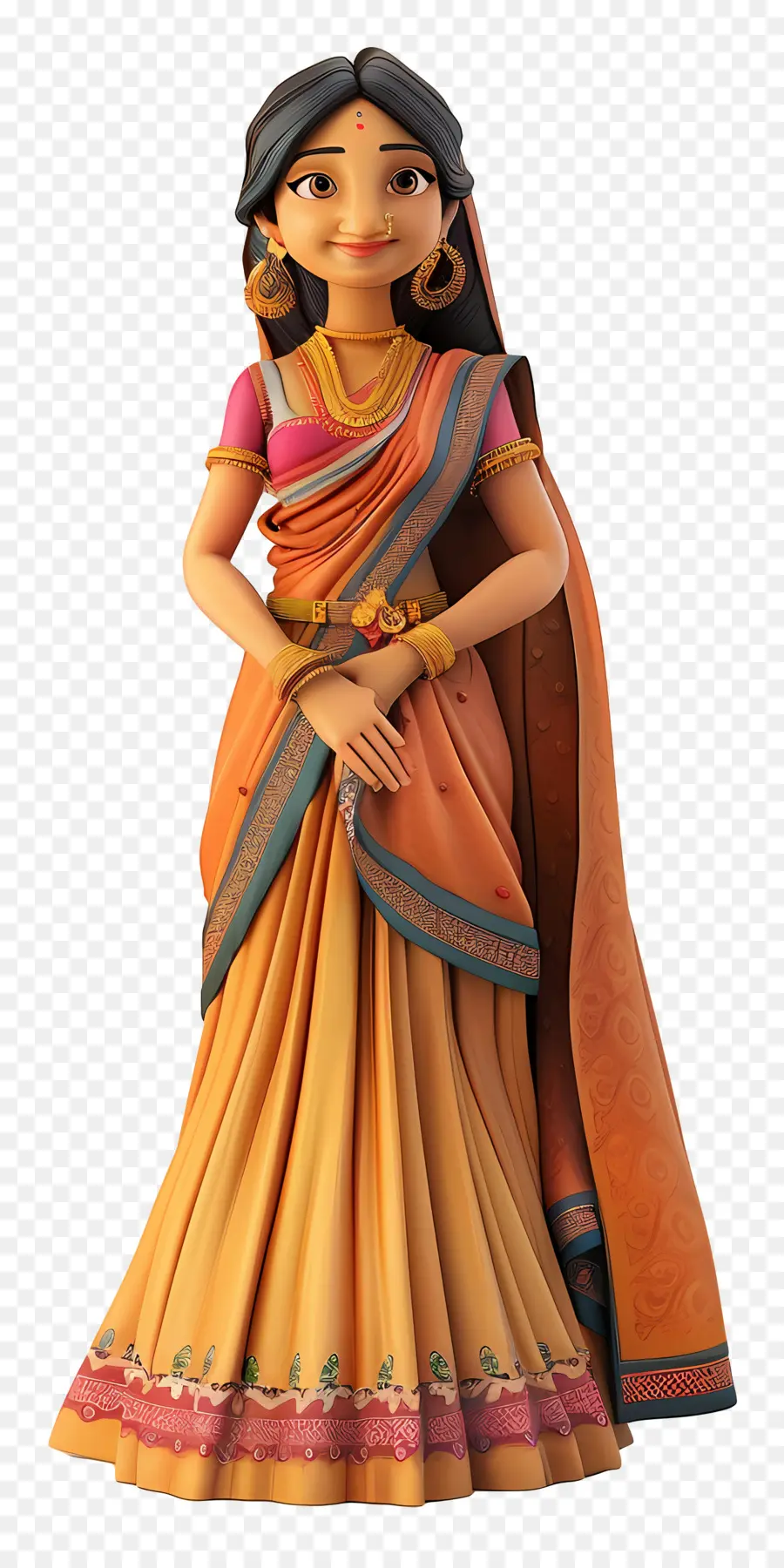 Femme Indienne Gujarati，Femme En Costume Traditionnel PNG