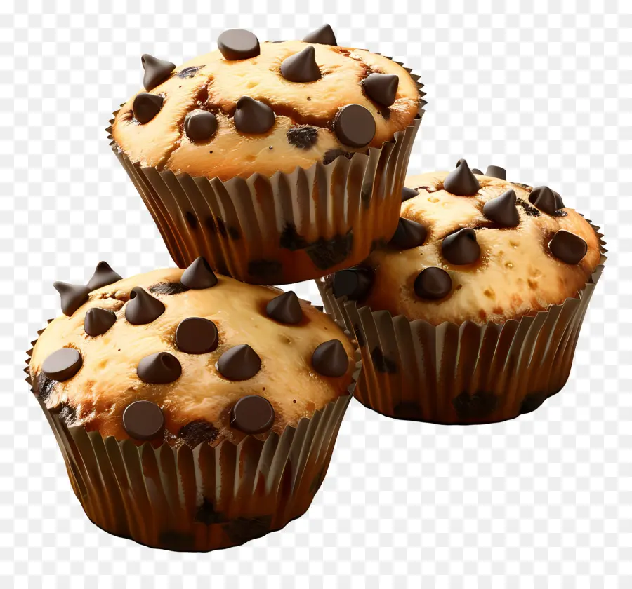 Muffins Aux Pépites De Chocolat，Cuit PNG