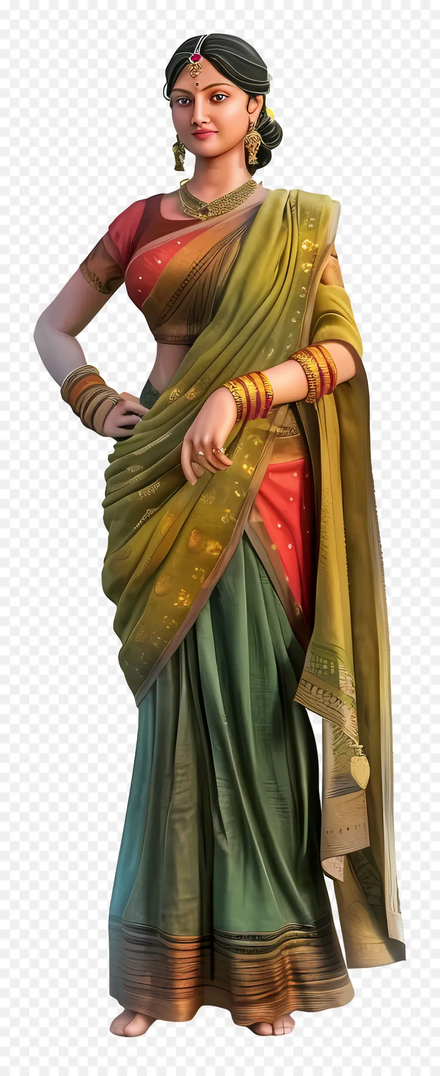 Femme Indienne Gujarati，Femme En Costume Traditionnel PNG