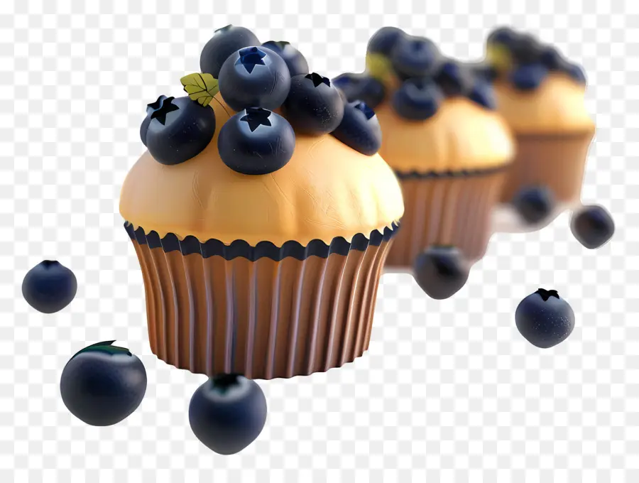 Muffins Aux Bleuets，Cuit PNG