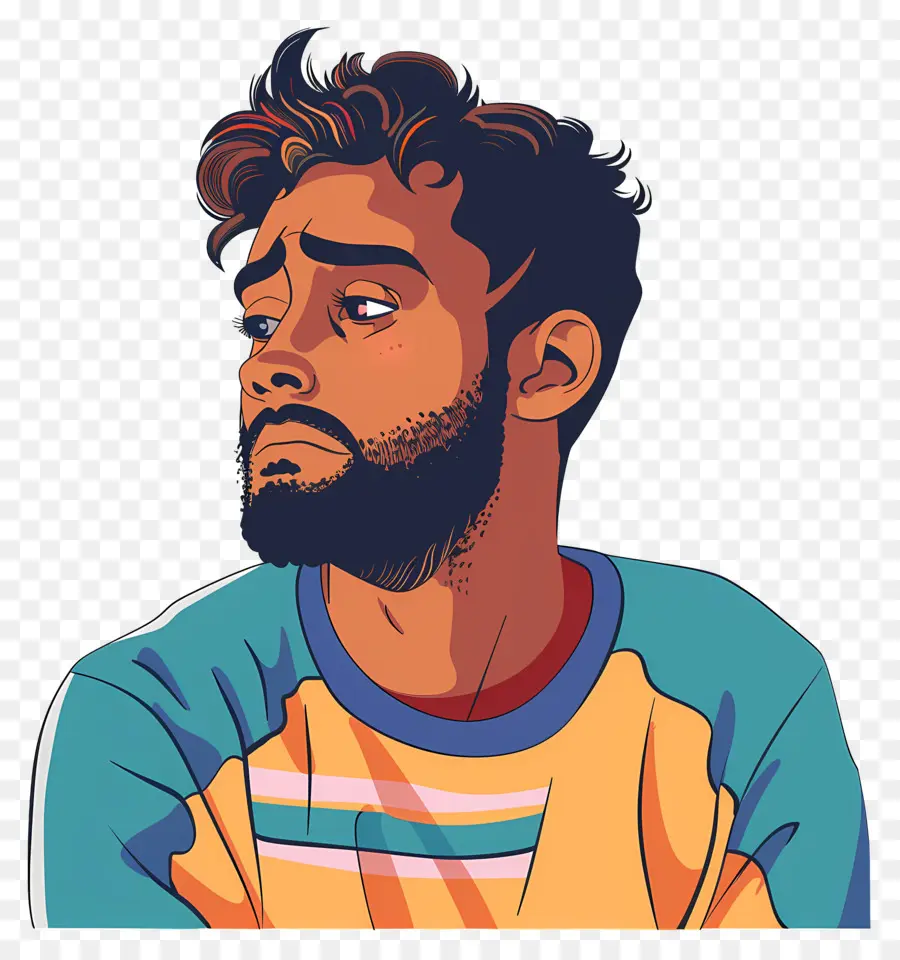 Homme Triste，Homme De Dessin Animé PNG