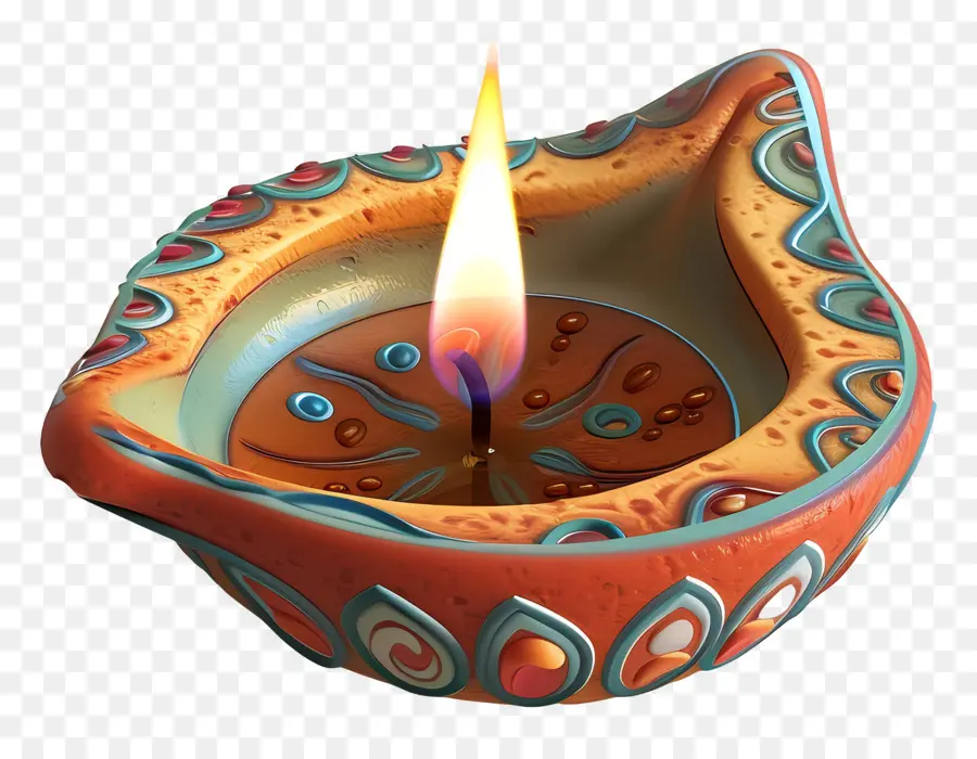 Diwali Diya，Lampe à Huile Allumée PNG