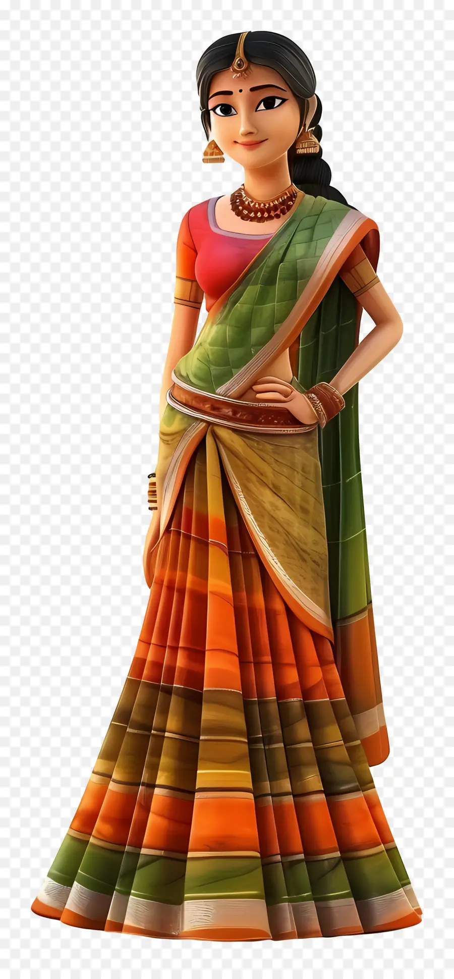 Femme Indienne Gujarati，Femme Traditionnelle En Sari PNG