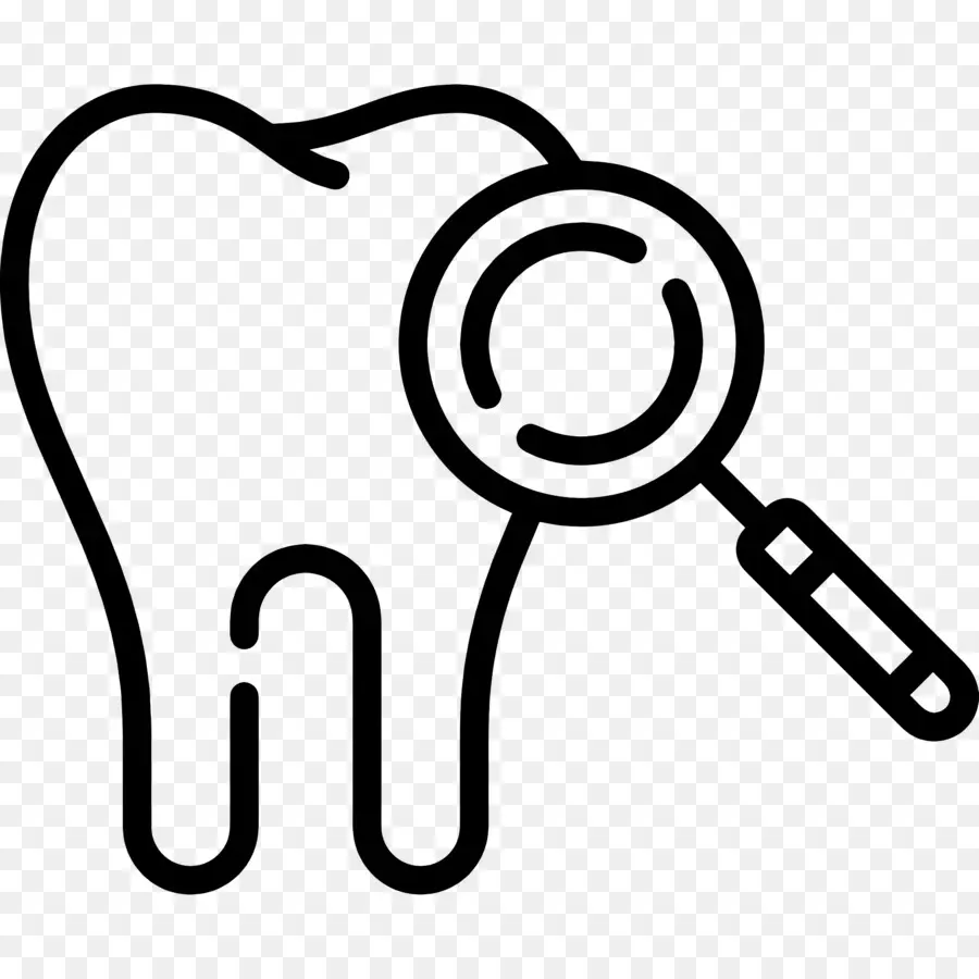 Vérification Des Dents，Dent Avec Loupe PNG