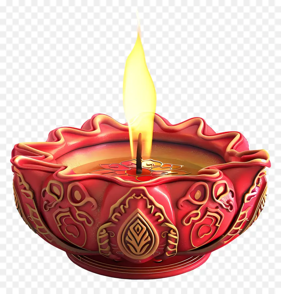 Diwali Diya，Lampe à Huile Allumée PNG