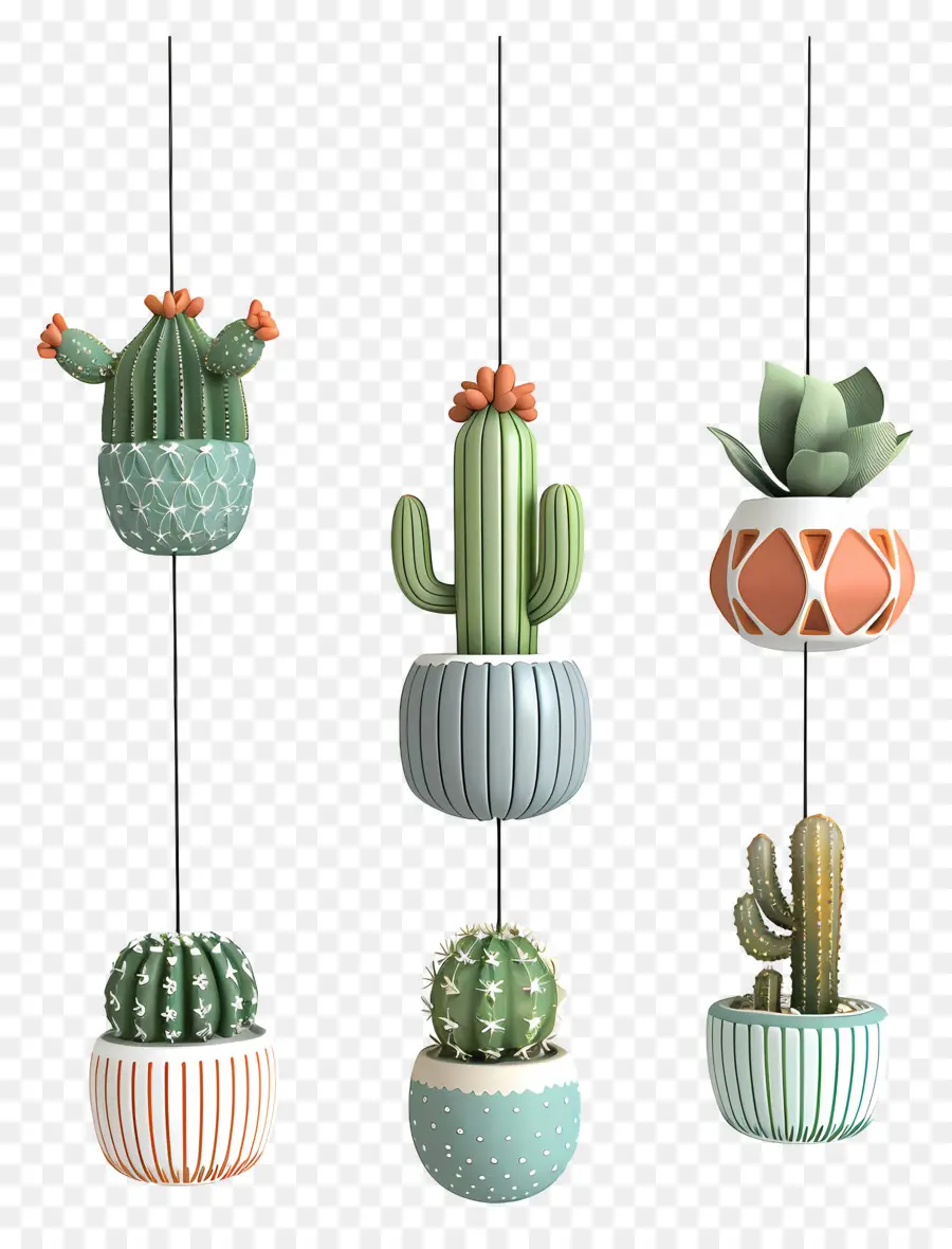 Cactus Suspendus，Plantes De Cactus Suspendues PNG