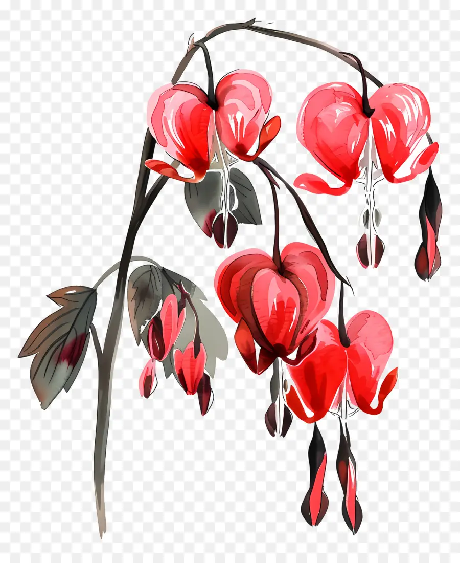 Fleurs De Coeur Saignant，Fleurs Rouges PNG