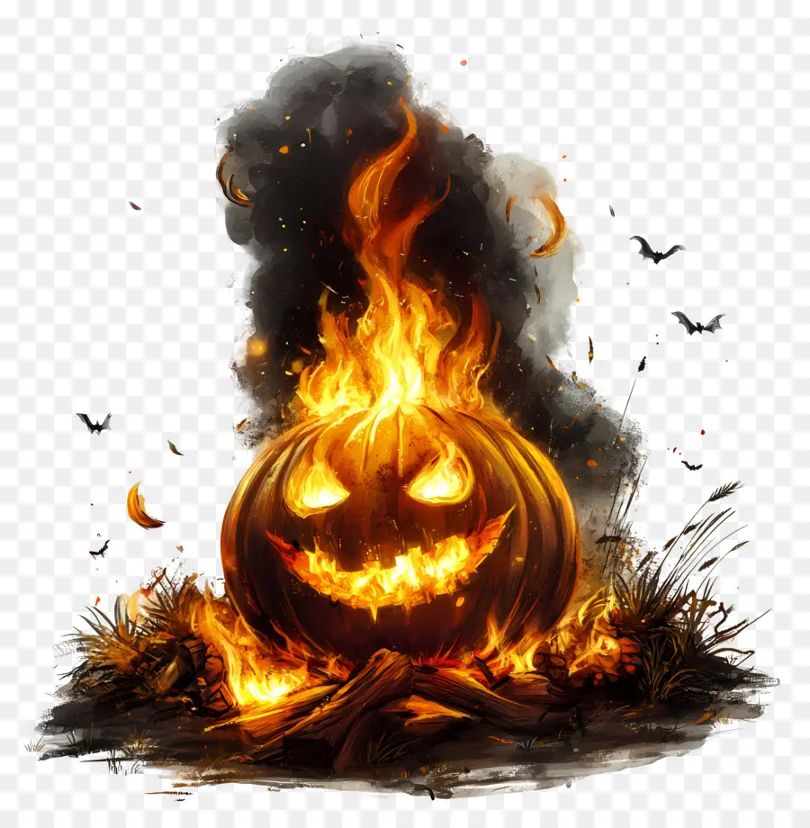 Samhain，Citrouille Brûlante PNG