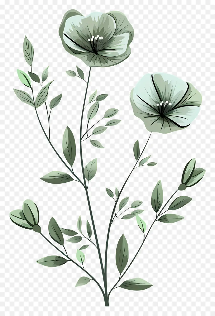 Fleurs Vertes，Fleur PNG