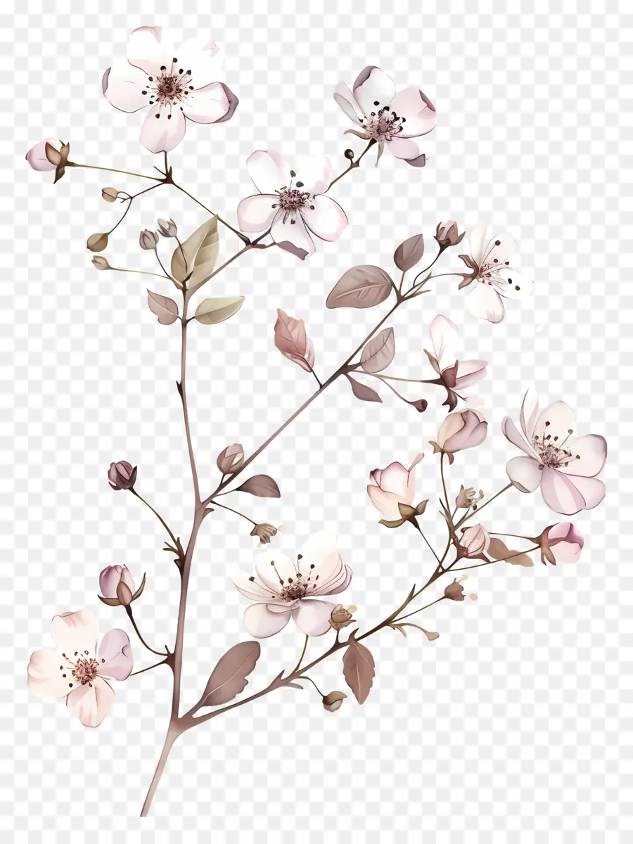 Fleurs Pastel，Fleurs Roses PNG