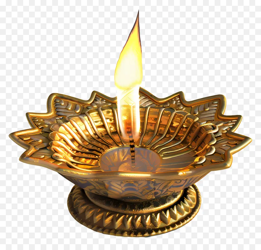 Diwali Diya，Lampe à Huile Allumée PNG