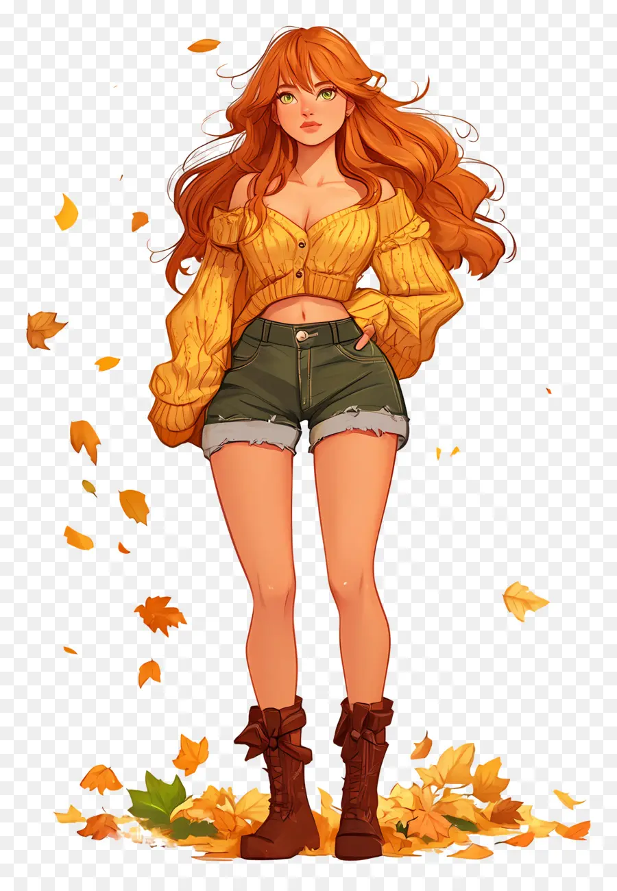 Fille D'automne，Fille PNG