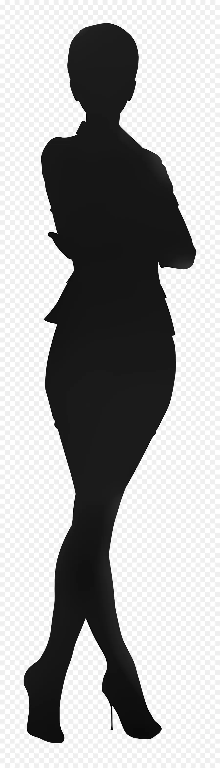 Silhouette De Femme Debout，Silhouette PNG