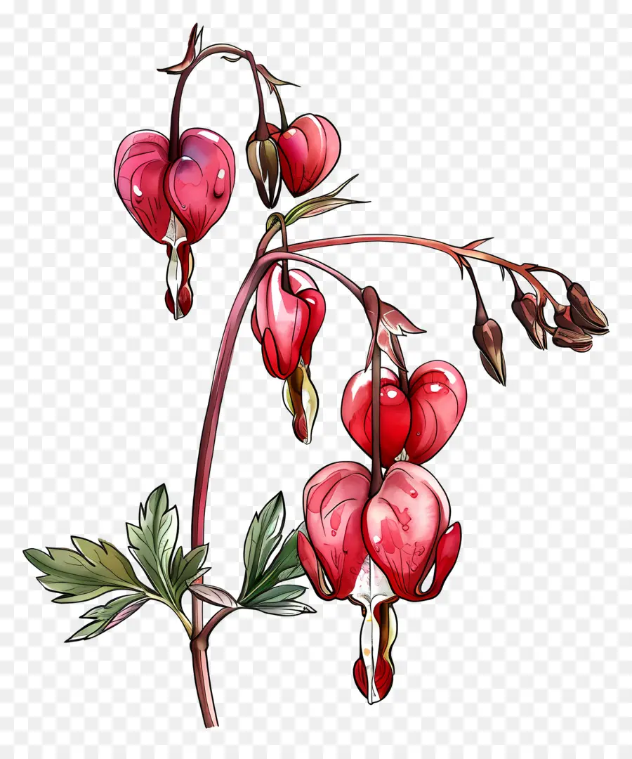 Fleurs De Coeur Saignant，Fleurs PNG