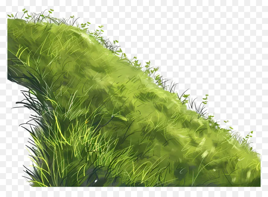 Pente En Herbe，Herbe Verte PNG